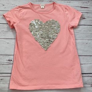 Crew Cuts Heart  Flippy Sequin Tee Size 12